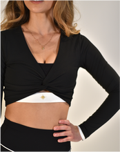 Forget Me Knot - Long sleeved Crop Top (Black & White)