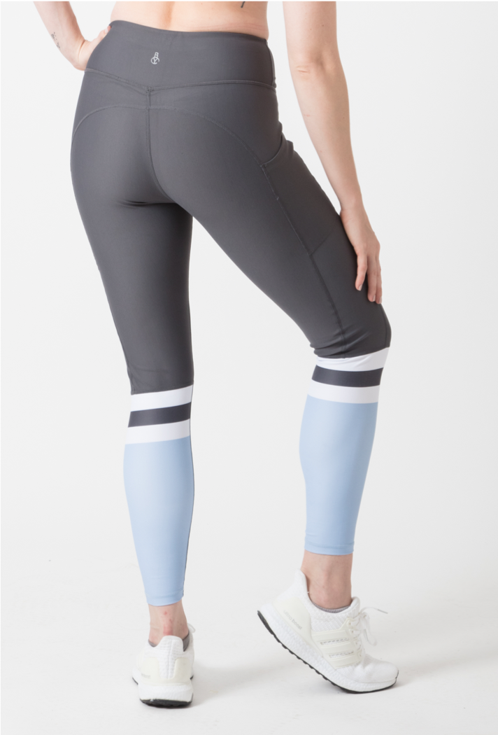 Knees Up Leggings (Grey with baby blue & white) – B.Y.O ACTIVE Activewear