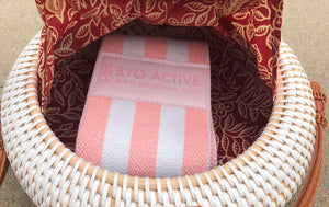 Pink Striped Fabric Resistance bands (Medium Resistance)