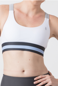 A Bit of all White Sports Bra (Grey & white) – B.Y.O ACTIVE Activewear