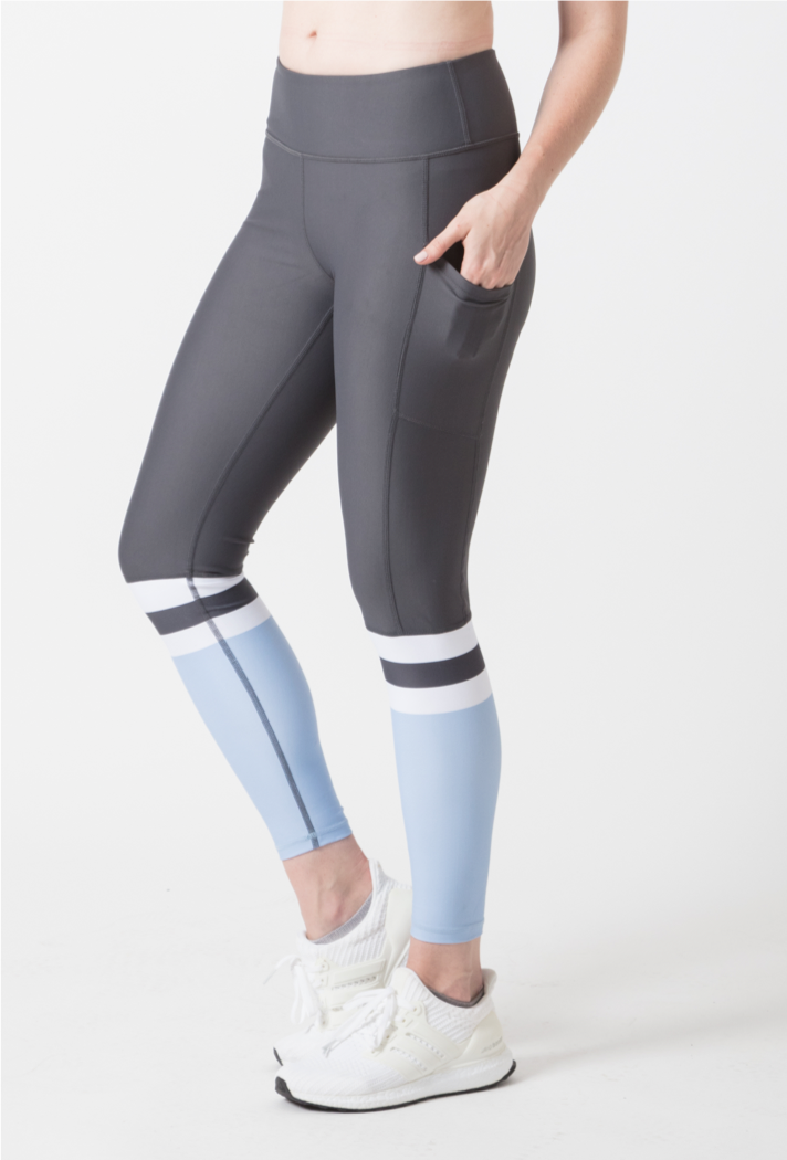 Knees Up Leggings (Grey with baby blue & white) – B.Y.O ACTIVE Activewear