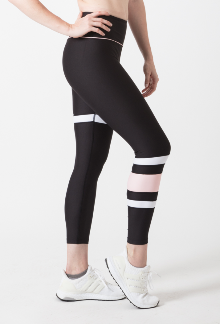 Pants & Jumpsuits | Black Leggings With Two White Stripes | Poshmark